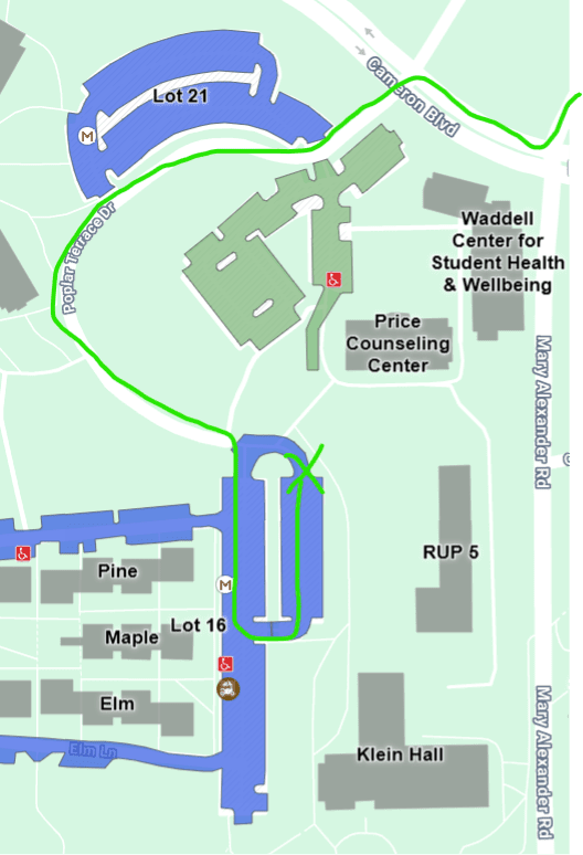 camps on campus parking directions