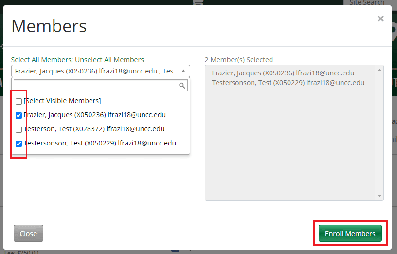 screenshot with camp registration instructions