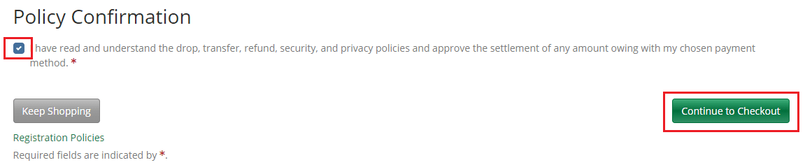 screenshot with camp registration instructions