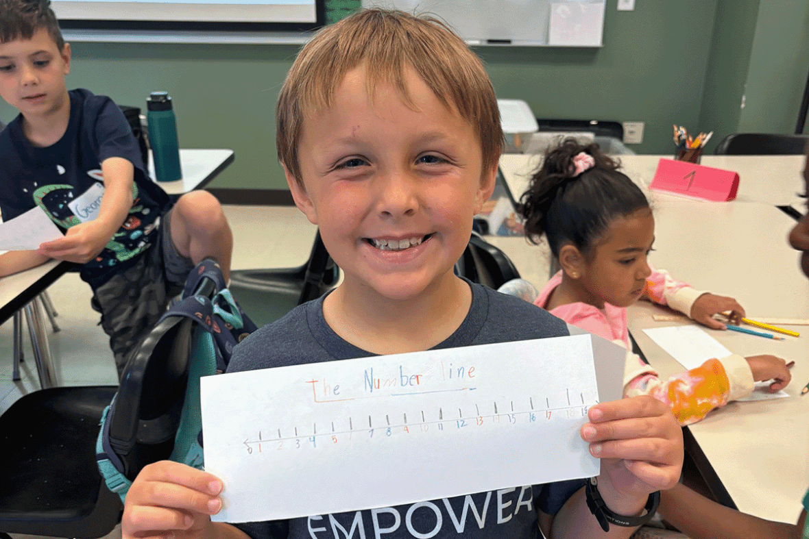 kid in math workshop